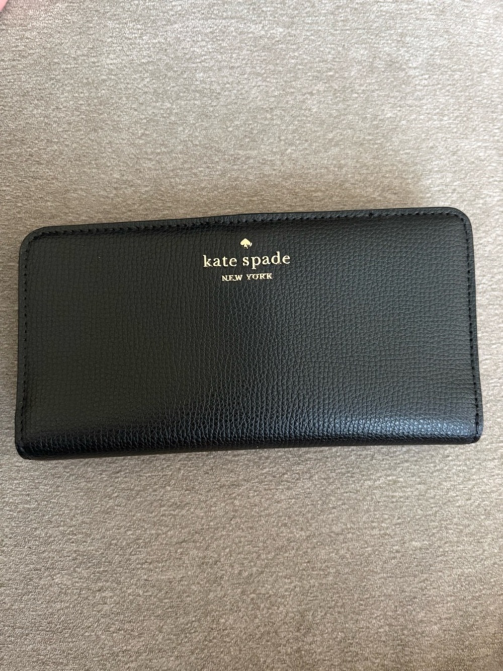 kate spade Black Leather Structured Satchel with Gold Logo with matching wallet. - Picture 6 of 8